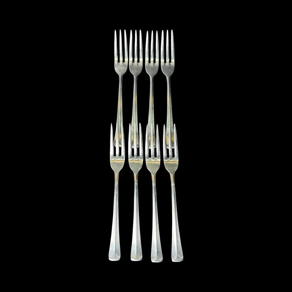 EKCO ETERNA Colonial Richmond 3 Prong Stainless Steel Dinner Forks Lot Of 8